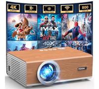 [Mise au point électrique/clé de voûte automatique 6D] Projecteur FUDONI avec WiFi6 et Bluetooth 5.4, projecteur de film extérieur portable 800ANSI natif 1080p, support Smart Home Proyector 4K pour