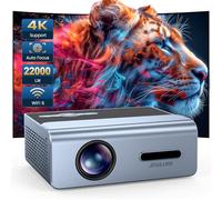 [Mise au point électrique] Projecteur avec Wifi et Bluetooth, 22 000 L Auto Keystone Projecteur d'extérieur Support 4K, JOWLURK natif 1080p Projecteur de film pour iOS/Android/TV Stick/HDMI/USB