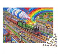 Mise en Page en Miniature du Chemin de Fer à Vapeur Heritage Puzzle en Bois Imperméable DIY Puzzles De 1000 Pièces pour Adultes Impossible Jeux Éducatifs