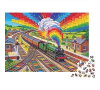 Mise en Page en Miniature du Chemin de Fer à Vapeur Heritage Puzzle en Bois Imperméable Puzzles De 1000 Pièces pour Adultes Impossible De Décoration pour La Maison