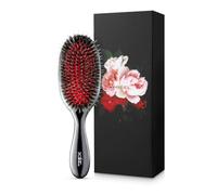MISEL Brosse à Cheveux Professionnelle en Poils de Sanglier pour Femmes et Hommes | Démêle Tous Types de Cheveux Naturels et Extensions | Réduit la Casse | Idéal pour Cheveux Ondulés et Raides | Moyen