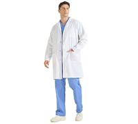 Misemiya - Blouse Blanche Chimie Unisexe - Blouse medicale Homme - Blouse Laboratoire Homme - Blouse de Travail Femme Q816 - Small, Blanc