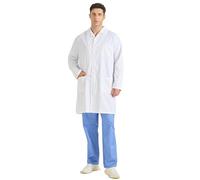 Misemiya - Blouse Blanche Chimie Unisexe - Blouse medicale Homme - Blouse Laboratoire Homme - Blouse de Travail Femme 8167 - Medium, Blanc