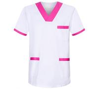 MISEMIYA - BZ-6801 - Uniforme médicale Unisexe avec col en V, Rose 8171-9, 3XL