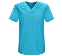 Misemiya Casaca Sanitaire Unisexe 817 T-Shirt de Service médical, Cyan, L Mixte