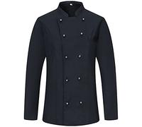 MISEMIYA Chaqueta Hombre Cocinero Manga Largas Veste de Cuisinier à Manches Longues pour Homme 8501, Noir, XXXL