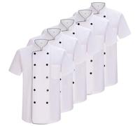 MISEMIYA Confezione 5 Unità-Giacche Da Chef Mz-5-8421b Chef's Jacket, Blanc 21, Medium (Lot de 5) Homme