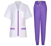 Misemiya - Ensemble de Gommage pour Femme - Uniforme médical pour Femme avec Chemise et - Uniforme médical avec Haut et Pantalon - 712-8316 - X-Large, Lilas 21