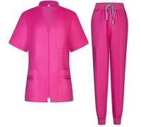Misemiya - Ensemble de Gommage pour Femme - Uniforme médical pour Femme avec Chemise et - Uniforme médical avec Haut et Pantalon - 712-8316 - Medium, Rose