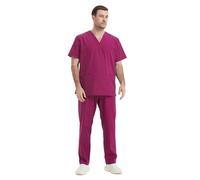 Misemiya - Ensemble Uniformes Unisexe Blouse - Uniforme Médical avec Haut et Pantalon - Ref.6801-6802 - Medium, Grenat