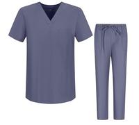Misemiya - Ensemble Uniformes Unisexe Blouse - Uniforme Médical avec Haut et Pantalon - Ref.6801-6802 - X-Large, Gris Clair