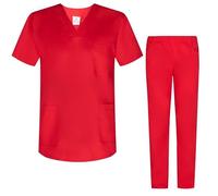 Misemiya - Ensemble Uniformes Unisexe Blouse - Uniforme Médical avec Haut et Pantalon - Ref.8178-4XL, Rouge