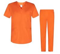 Misemiya - Ensemble Uniformes Unisexe Blouse - Uniforme Médical avec Haut et Pantalon - Ref.8178 - Large, Orange