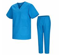 Misemiya - Ensemble Uniformes Unisexe Blouse - Uniforme Médical avec Haut et Pantalon - Ref.8178 - Medium, Cyan