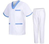 Misemiya - Ensemble Uniformes Unisexe Blouse - Uniforme Médical avec Haut et Pantalon - Ref.8178 - X-Small, Blanc 68