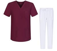 Misemiya - Ensemble Uniformes Unisexe Blouse - Uniforme Médical avec Haut et Pantalon - Ref.G713-6802 - Medium, Grenat 68