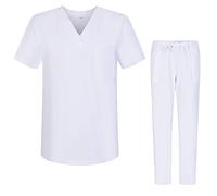 Misemiya - Ensemble Uniformes Unisexe Blouse - Uniforme Médical avec Haut et Pantalon - Ref.G713-6802 - X-Large, Blanc 68