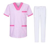 Misemiya - Ensemble Uniformes Unisexe Blouse - Uniforme Médical avec Haut et Pantalon T817-6802 - X-Large, Fuschia T817-9