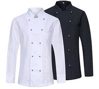 Misemiya - Forfait 2 UNITÉS - Veste DE Chef Femme - Uniformes DE Chef Femme Veste DE Cuisine Femme - Uniforme d'accueil - Ref.848 - Medium, Black-White