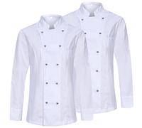 Misemiya Femme Forfait 2 UNITÉS-Veste DE Chef KZ-2-848, Blanc, 3XL (Lot de 2)
