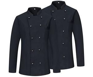 Misemiya Femme Forfait 2 UNITÉS-Veste DE Chef KZ-2-848, Noir, XXL (Lot de 2)
