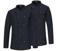 Misemiya - Forfait 2 UNITÉS - Veste DE Chef Femme - Uniformes DE Chef Femme Veste DE Cuisine Femme - Uniforme d'accueil - Ref.848-3XL, Noir
