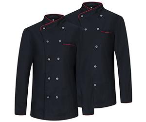 Misemiya - Forfait 2 UNITÉS - Veste DE Chef Femme - Uniformes DE Chef Femme Veste DE Cuisine Femme - Uniforme d'accueil - Ref.844-3XL, Noir