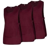 Misemiya - Forfait 3 Unités - TABLIER NETTOYAGE UNIFORME DE TRAVAIL CLINIQUE HÔPITAL NETTOYAGE VÉTÉRINAIRE SANTÉ HÔTELLERIE - Ref.868 - Large, Grenat 21