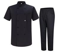 Misemiya - Veste de Chef pour Hommes - Veste de Chef pour Hommes - Uniforme d'accueil -Réf.8421B - 3XL, Veste et Pantalons de Cuisine 84218 - Noir