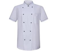 Misemiya Homme Veste KZ-8501B, Chef Jackets 8501B Blanc, 5XL