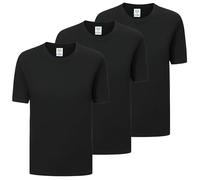Misemiya Lot de 3 t-Shirts à Manches Courtes 100% Coton 3-TS135, Noir, L