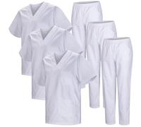 Misemiya Lot de 3 Uniformes sanitaires Unisexes MZ-3-817-8312, Blanc 22, Mixte