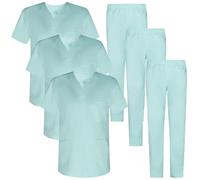 Misemiya Lot de 3 Uniformes sanitaires Unisexes MZ-3-817-8312, Turquoise, Mixte
