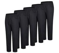 Misemiya Lot de 5 Pantalons sanitaires Unisexes Taille élastique Uniforme sanitaire 5-8312, Noir, S