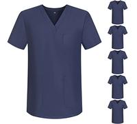 Misemiya - Lot DE 6 UNITÉS - Veste SANITAIRE Unisexe Uniforme médical Tunique à col en V Scrub Top - X-Large, Gris 68