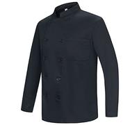 Misemiya Veste de Chef pour Hommes 842-842B Cuisine MZ-8421B, 842-Noir, 4XL