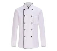Misemiya Men's Chef Jacket Veste de Cuisine Homme MZ-8421B, 842B-White, 4XL