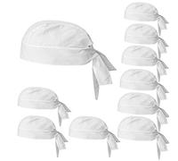 MISEMIYA Mixte Gorro Chef Bandana 926 Chapeau Bandana Chef Not Applicable, Blanc, Pack 10 Pcs