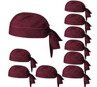 MISEMIYA Mixte Gorro Chef Bandana 926 Chapeau Bandana Chef Not Applicable, Grenat, Pack 10 Pcs