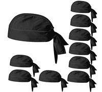 MISEMIYA Mixte Gorro Chef Bandana 926 Chapeau Bandana Chef Not Applicable, Noir, Pack 10 Pcs