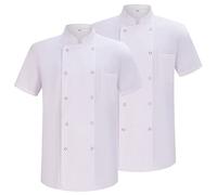 MISEMIYA Pack2 Pcs-Chef Jacket KZ-2-6821b Veste 6821-White, XL (Lot de 2) Homme