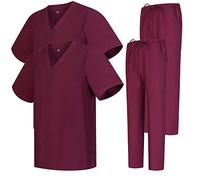 Misemiya - Pack * 2 Pcs - Ensemble Uniformes Unisexe Blouse - Uniforme Médical avec Haut et Pantalon 2-6801-6802 - X-Small, Grenat 68