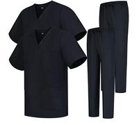 Misemiya - Pack * 2 Pcs - Ensemble Uniformes Unisexe Blouse - Uniforme Médical avec Haut et Pantalon 2-6801-6802 - Medium, Noir 68