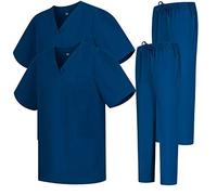 Misemiya - Pack * 2 Pcs - Ensemble Uniformes Unisexe Blouse - Uniforme Médical avec Haut et Pantalon 2-6801-6802 - Medium, Bleu Marine 68