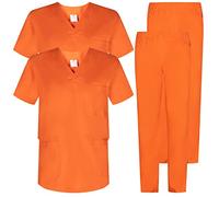 Misemiya - Pack * 2 Pcs - Ensemble Uniformes Unisexe Blouse - Uniforme Médical avec Haut et Pantalon - Ref.2-8178 - 3XL, Orange
