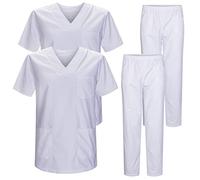 Misemiya - Pack * 2 Pcs - Ensemble Uniformes Unisexe Blouse - Uniforme Médical avec Haut et Pantalon - Ref.2-8178 - 3XL, Blanc 22