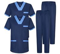 Misemiya - Pack * 2 Pcs - Ensemble Uniformes Unisexe Blouse - Uniforme Médical avec Haut et Pantalon - Ref.2-8178 - X-Large, Bleu Marine 68