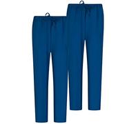 Misemiya - Pack 2 Pcs - Pantalons Unisex Taille Elastique Uniforme DE Travail Clinique HÔPITAL - Small, Bleu Marine 68
