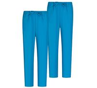 Misemiya - Pack 2 Pcs - Pantalons Unisex Taille Elastique Uniforme DE Travail Clinique HÔPITAL - X-Large, Turquoise 68