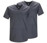 Misemiya - Pack 2 Pcs - SANITAIRE CASACA Unisexe Uniformes SANITAIRES Uniforme SANITAIRE Uniforme MEDICALE - Réf 817 * 2 - Small, Gris 21